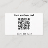 Carte De Visite Simple ajout minimal code barre numéro de téléphon (Dos)