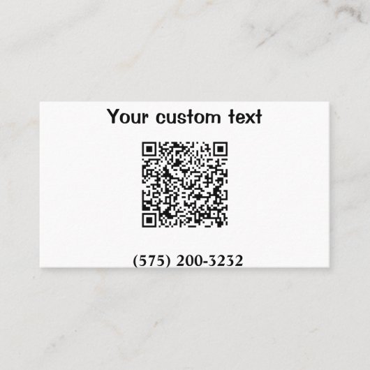 Carte De Visite Simple ajout minimal code barre numéro de téléphon (Devant)