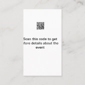 Carte De Visite Simple analyse de code Q R modèle d'événement méti (Dos)