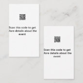 Carte De Visite Simple analyse de code Q R modèle d'événement méti (Devant / Derrière)