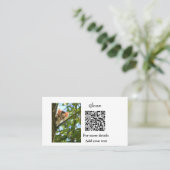 Carte De Visite Simple animal name details QR code add text photo (Debout devant)