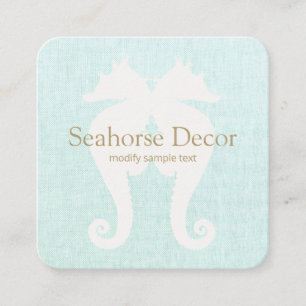 Carte de visite simple Aqua Blue Seahorse