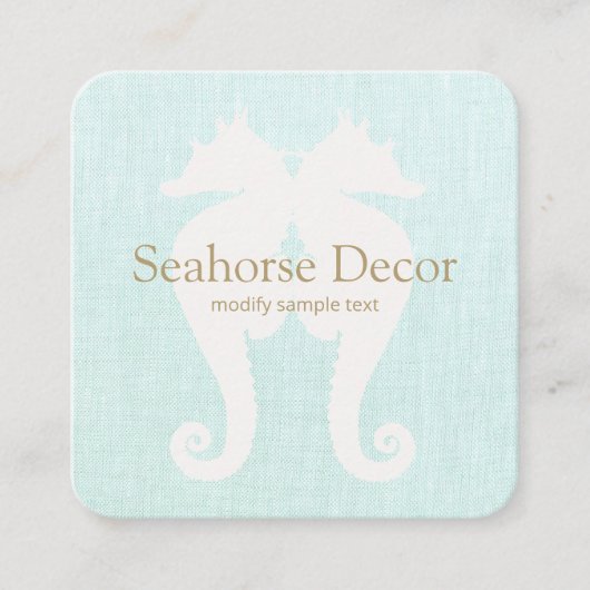 Carte de visite simple Aqua Blue Seahorse (Devant)