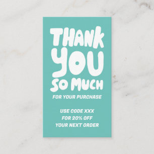 Carte De Visite Simple Aqua Curves Order Merci Social QR Code