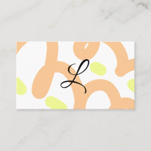 Carte De Visite Simple aquarelle orange jaune ajoutez votre monogr