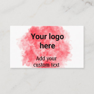 Carte De Visite Simple aquarelle rouge ajoutez votre logo texte pe
