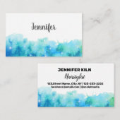 Carte De Visite simple aquarelle texture ajouter votre nom d'entre (Devant / Derrière)