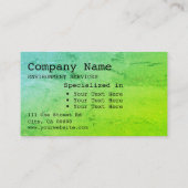 Carte De Visite Simple Aquarelle Vert clair Marbre Marbré Chic (Dos)