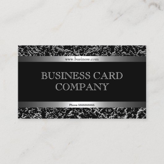 Carte De Visite Simple Argent simple Noir élégant Classy (Devant)