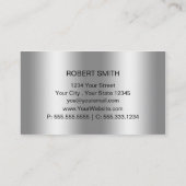 Carte De Visite Simple Argent sur Argent Monogramme et Plaque de N (Dos)