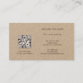 Carte De Visite Simple Art en Ligne Rustique Blanc (Dos)