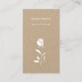Carte De Visite Simple Art en Ligne Rustique Blanc (Devant)