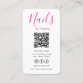 Carte De Visite Simple Art Moderne de Vernis à Ongles Code QR Tech (Dos)