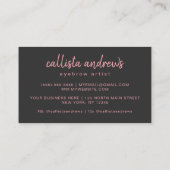 Carte De Visite Simple Artsy Black Rose Typographie Brow Artiste (Dos)