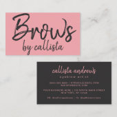 Carte De Visite Simple Artsy Black Rose Typographie Brow Artiste (Devant / Derrière)