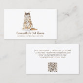 Carte De Visite Simple assise de chat (Devant / Derrière)