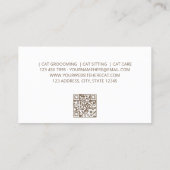 Carte De Visite Simple assise de chat (Dos)