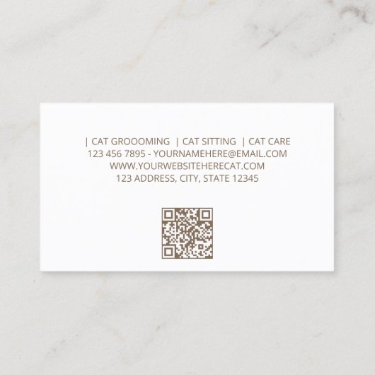 Carte De Visite Simple assise de chat (Dos)