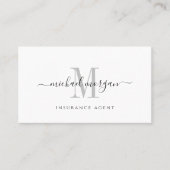 Carte De Visite Simple Assurance Moderne Agent De Script Entrepris (Devant)