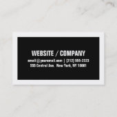 Carte de visite simple audacieux - noir et blanc (Dos)