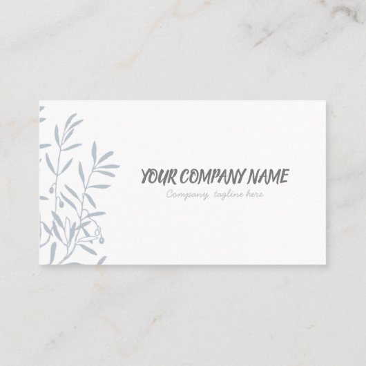 Carte de visite simple avec branche d'arbre, feuil (Dos)