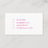 Carte de visite simple avec dégradé rose moderne (Dos)
