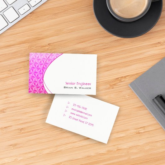 Carte de visite simple avec dégradé rose moderne