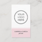 Carte de visite simple avec logo code QR rose (Devant)