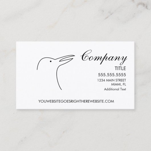 Carte de visite simple avec logo d'oiseau (Devant)