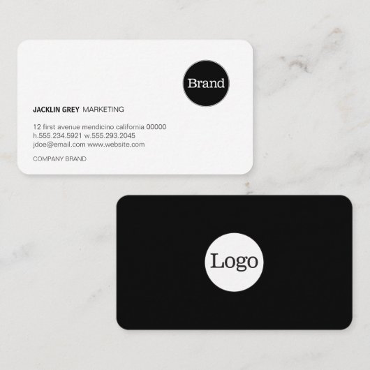 Carte De Visite Simple avec logo (gris ardoise) (Devant / Derrière)