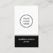 Carte de visite simple avec logo QR Code noir (Devant)