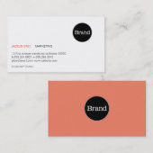 Carte De Visite Simple avec logo (saumon) (Devant / Derrière)