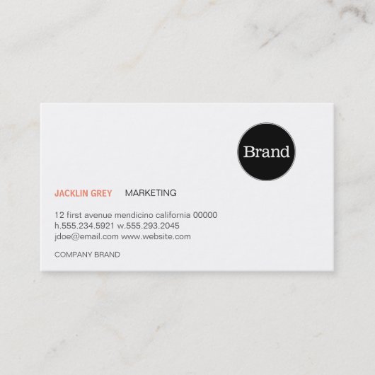 Carte De Visite Simple avec logo (saumon) (Devant)