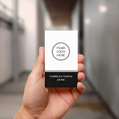 Carte de visite simple avec QR Code noir Logo