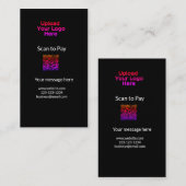 Carte De Visite Simple balayage minimal pour payer Ajouter un logo (Devant / Derrière)