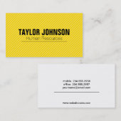 Carte De Visite Simple | Bandes (Jaune) (Devant / Derrière)