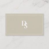 Carte de visite simple beige avec code QR et initi (Devant)