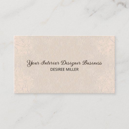 Carte De Visite Simple Beige Brown Simple Texture Élégante (Devant)