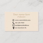 Carte de visite simple beige minimaliste (Dos)
