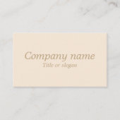 Carte de visite simple beige minimaliste (Devant)