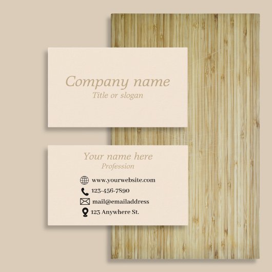 Carte de visite simple beige minimaliste