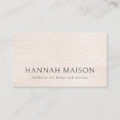 Carte De Visite Simple Beige Moderne Minimaliste (Devant)