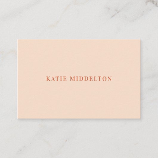 Carte de visite simple, beige-pêche-orange (Devant)