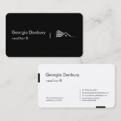Carte De Visite Simple Black and White Luxury Realtor  (Devant / Derrière)