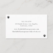 Carte De Visite Simple Black and White Paw Print Dog Groomer (Dos)