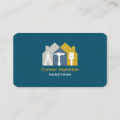 Carte De Visite Simple Black Blue Jaune Handman House Tools (Dos)