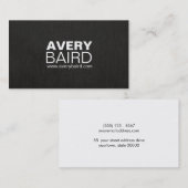 Carte De Visite Simple Black Faux Linen Professional (Devant / Derrière)