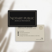 Carte De Visite Simple Black & Gold Elegant Frame Notaire Public