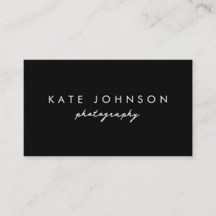 Carte De Visite Simple Black Modern Script QR Code Médias sociaux