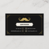 Carte De Visite Simple Black Mustache Barber Shop Connectez-vous a (Devant)